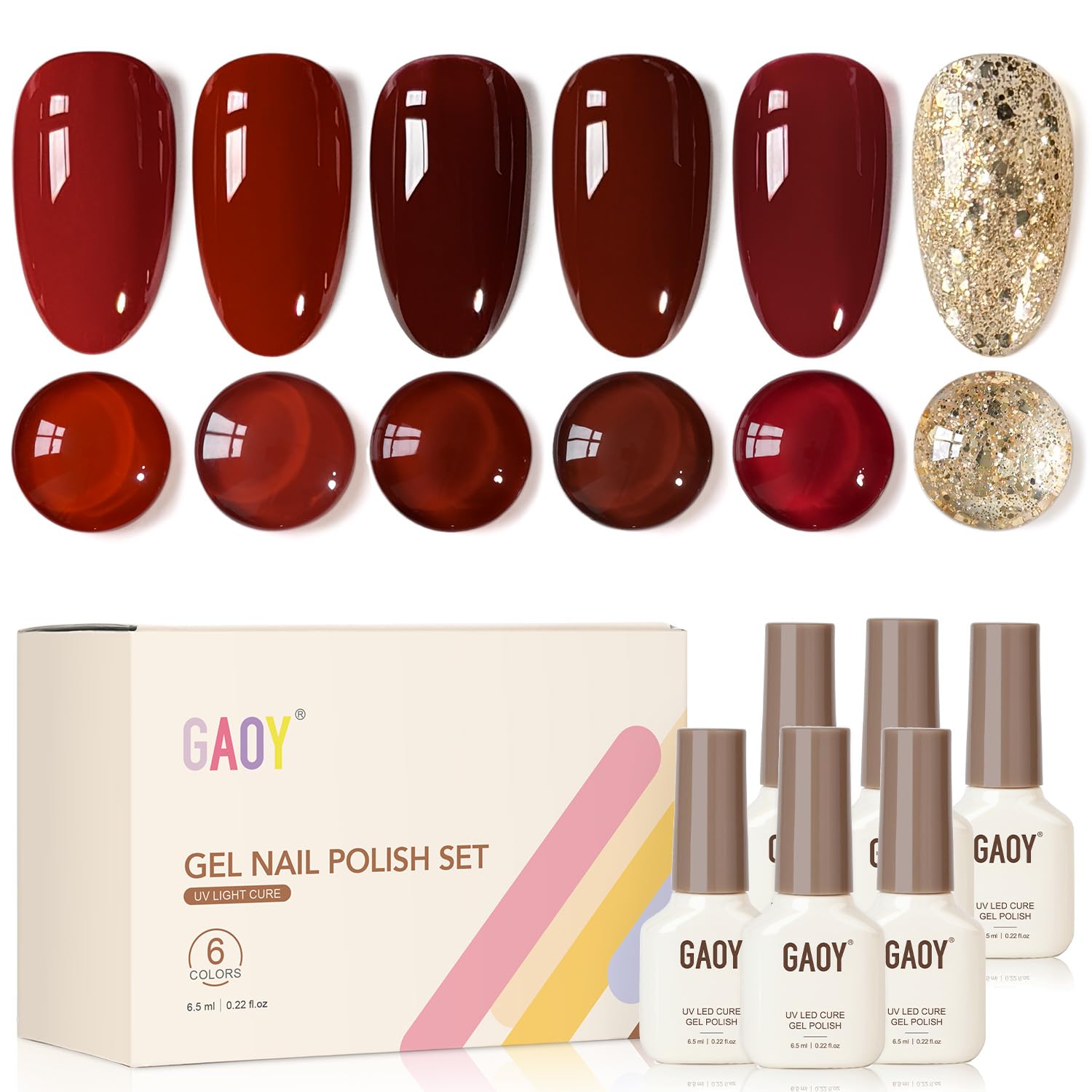 September Nails: The Only Month Where the Birthstone and the Trend Are the Same Color 66 Burgundy Red Gel Nail Polish Set