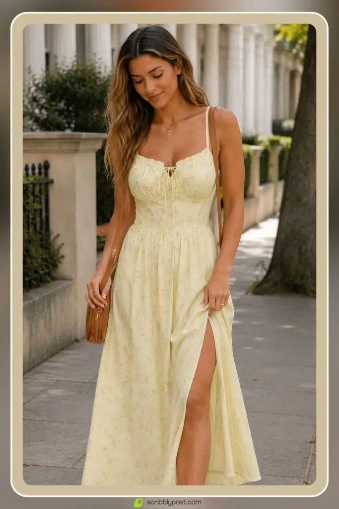 Yellow Dresses for Every Occasion: 16 Shades From Butter to Marigold in 2026 49 Butter yellow everyday midi dress in versatile daytime style