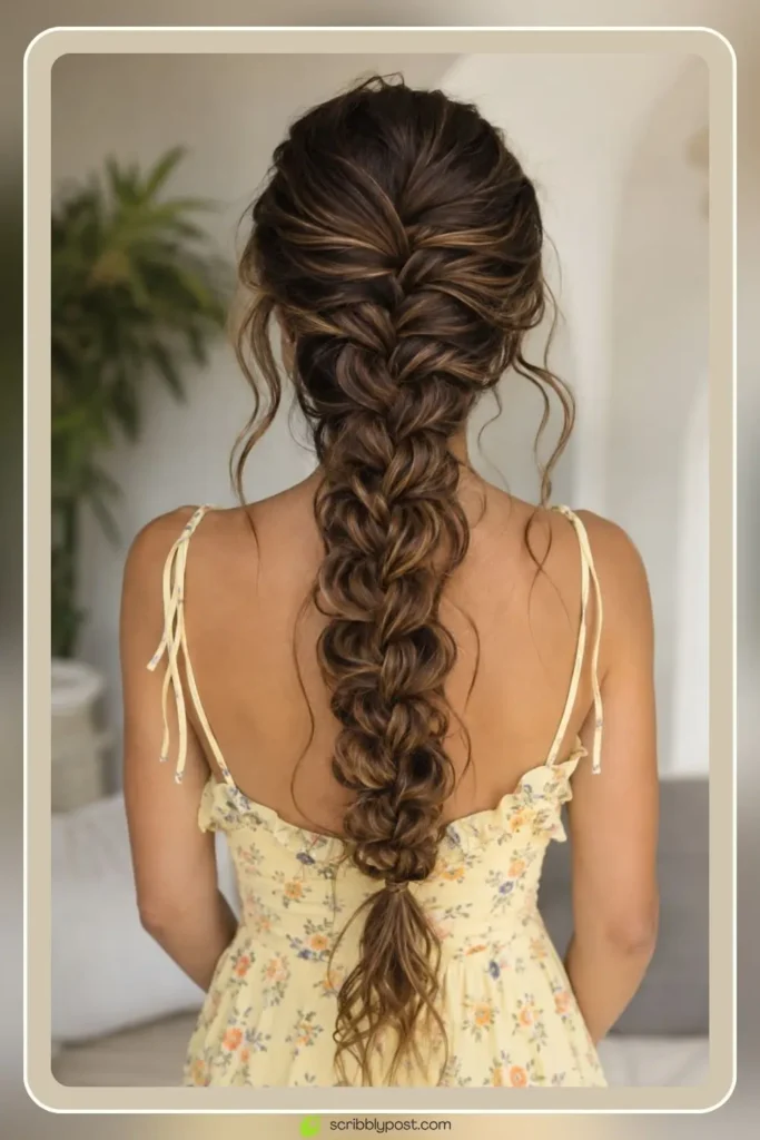 Mermaid Braids Explained: The Rib Cage Technique Plus 14 Styles for 2026 1 Classic mermaid braid with loose thin strands and cascading gaps