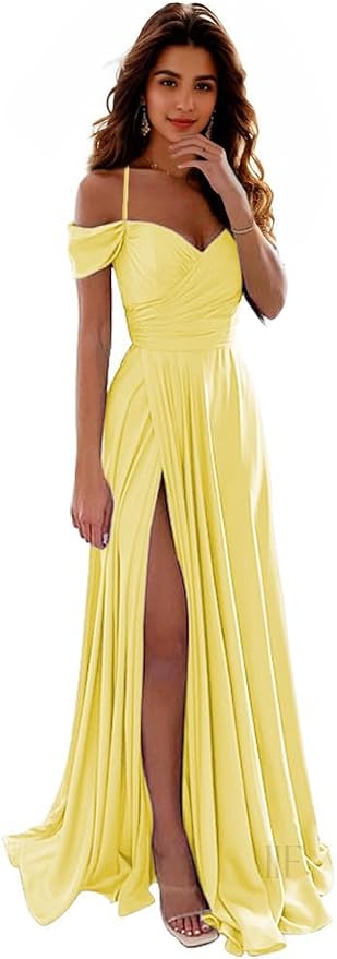 Yellow Dresses for Every Occasion: 16 Shades From Butter to Marigold in 2026 22 Women high slit A-line yellow prom dress