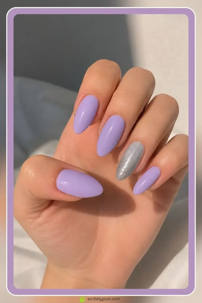 Graduation Nails Worth 40 Photos: 16 Sets to Try in 2026 37 Lavender graduation nails with silver shimmer accent