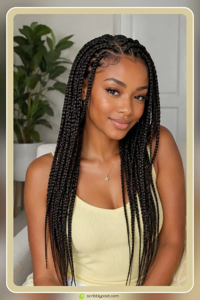 Box Braids for Every Face and Length: 14 Styles Worth Booking in 2026 25 Medium box braids in balanced everyday sections