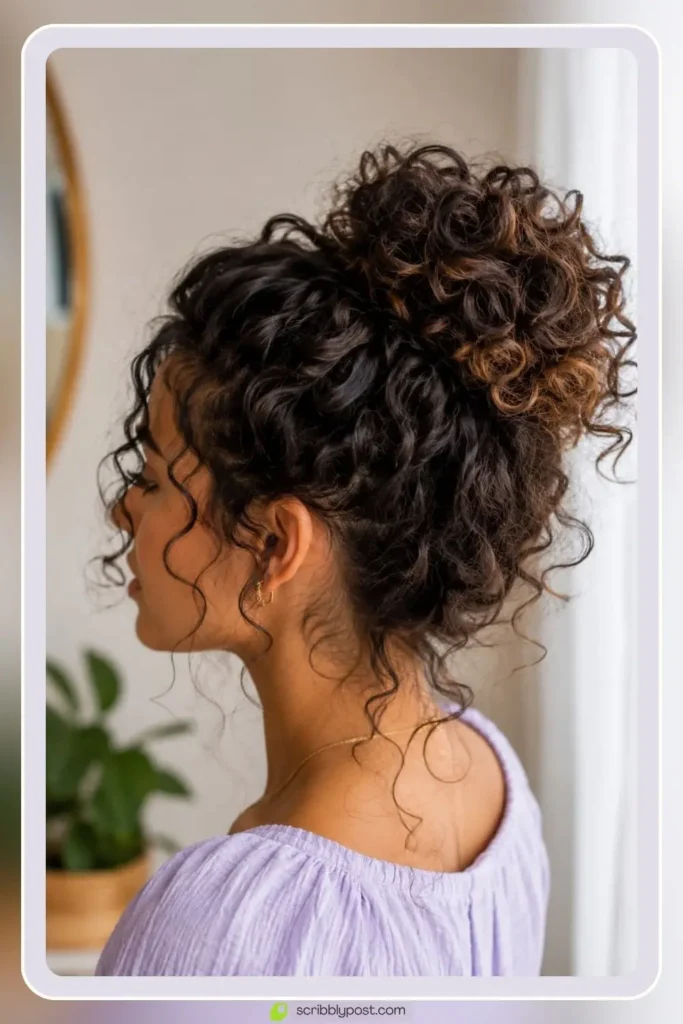 Messy Buns for Every Hair Type: The Loop Technique Plus 15 Ways to Wear It in 2026 53 Messy bun styled specifically for natural curly texture
