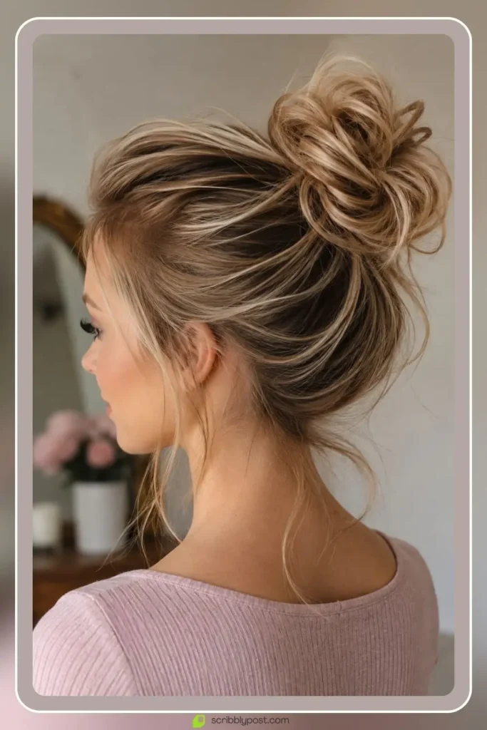 Messy Buns for Every Hair Type: The Loop Technique Plus 15 Ways to Wear It in 2026 21 Messy bun technique adapted for fine thin hair with teasing