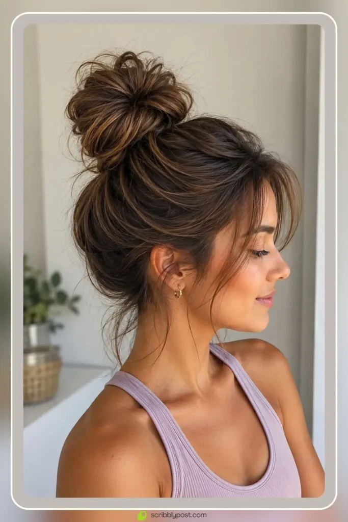 Messy Buns for Every Hair Type: The Loop Technique Plus 15 Ways to Wear It in 2026 5 Messy high bun with extra volume at the crown