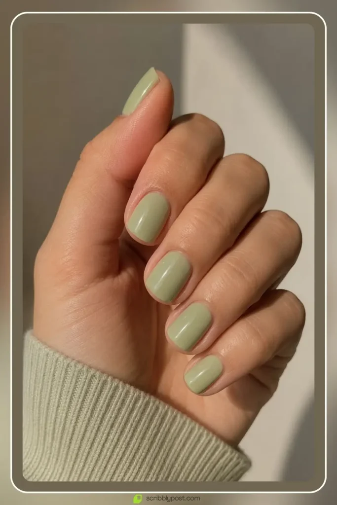 September Nails: The Only Month Where the Birthstone and the Trend Are the Same Color 41 Pistachio butter nails in soft creamy green nude