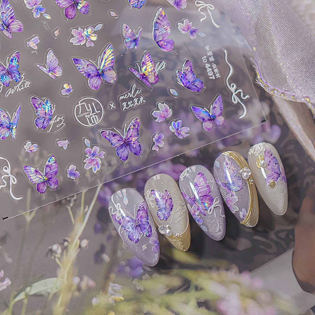 Butterfly Nails Explained: The Technique Plus 15 Designs for 2026 55 Purple Butterfly Nail Stickers