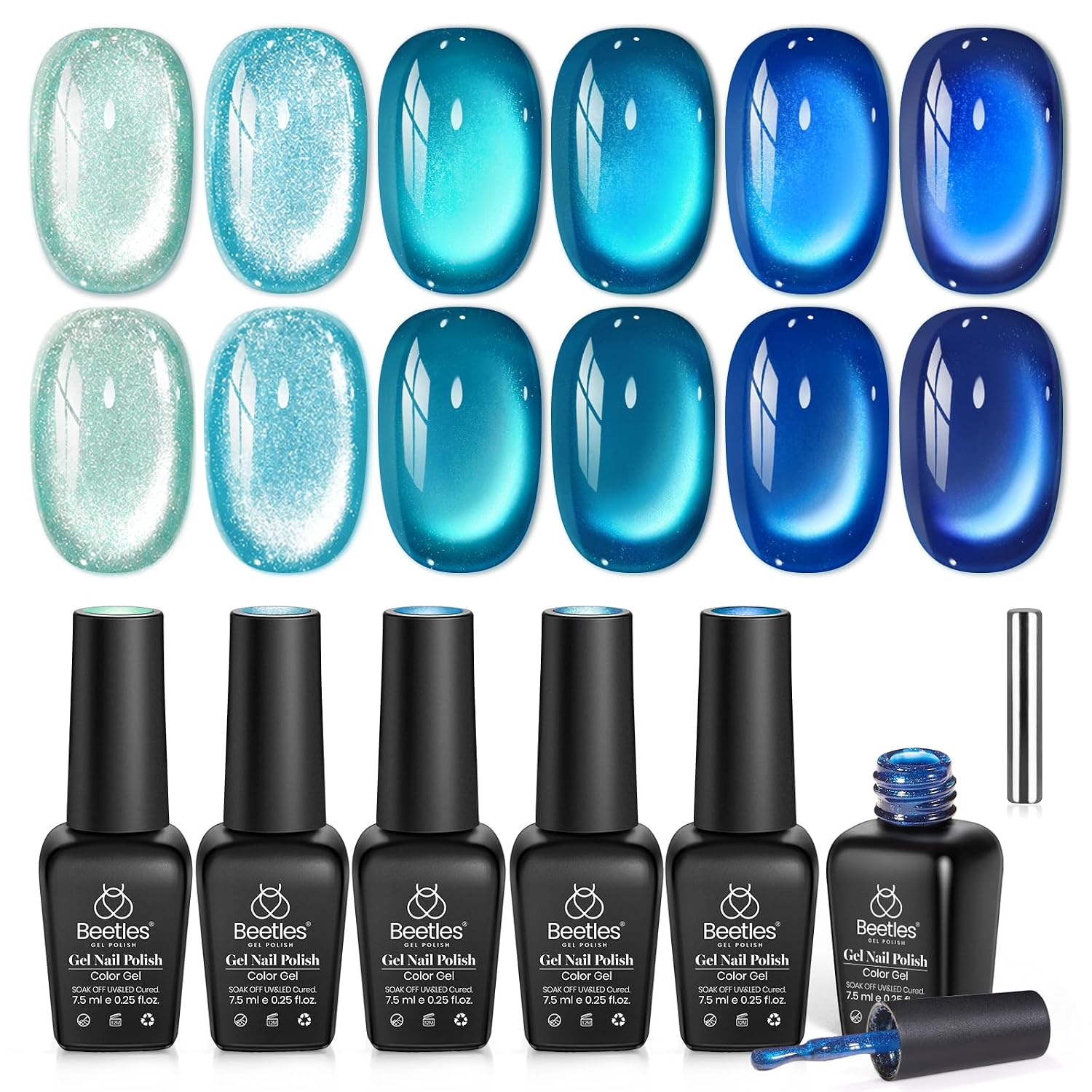 September Nails: The Only Month Where the Birthstone and the Trend Are the Same Color 16 Women sapphire velvet magnetic gel for september nails