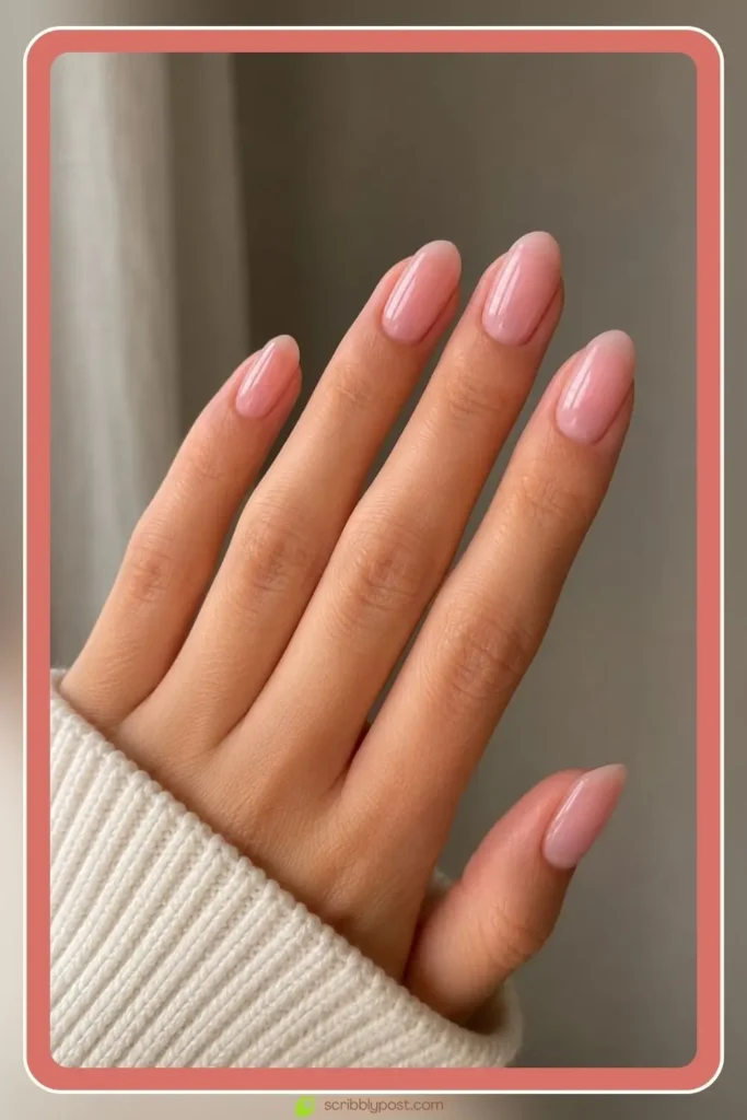Engagement Nails for Every Ring Selfie: 16 Sets Worth the Wait in 2026 13 Soft pink engagement nails in everyday glowing finish
