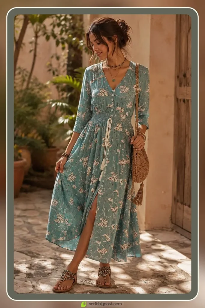 Vintage Dresses by the Decade: 16 Eras Compared for 2026 61 Vintage boho dress with earthy flowing bohemian style