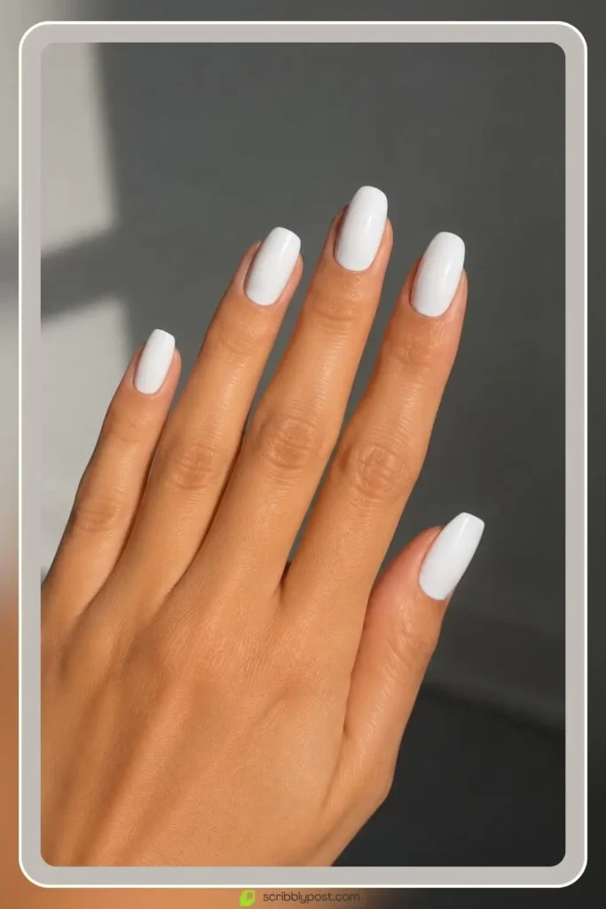 Graduation Nails Worth 40 Photos: 16 Sets to Try in 2026 57 White graduation nails in clean solid opaque finish