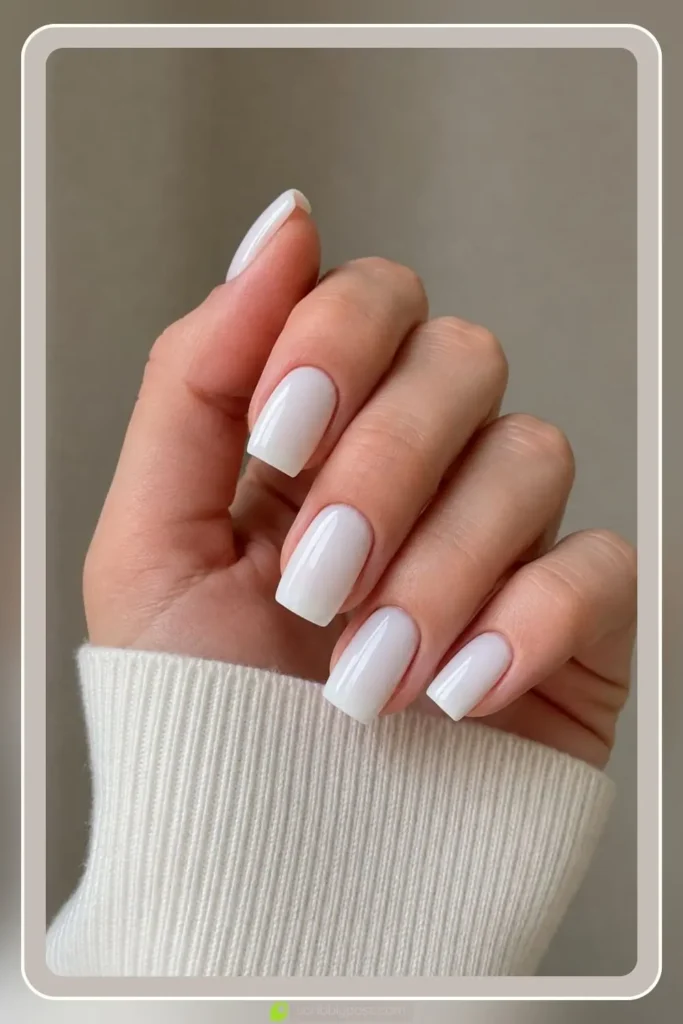 Engagement Nails for Every Ring Selfie: 16 Sets Worth the Wait in 2026 17 White onyx engagement nails in opaque soft white finish