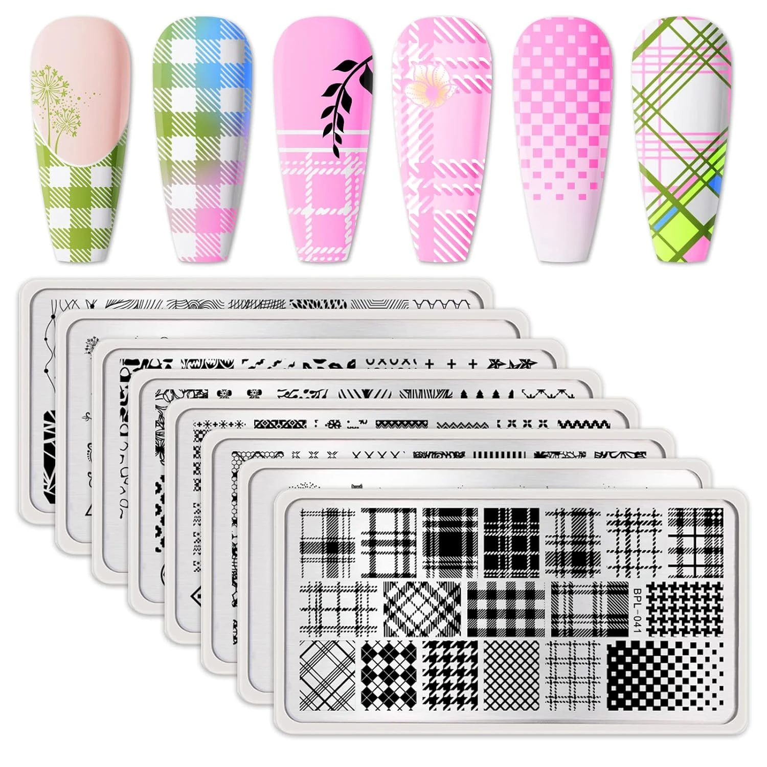 School supply nail art stamping plate for back to school menagerie
