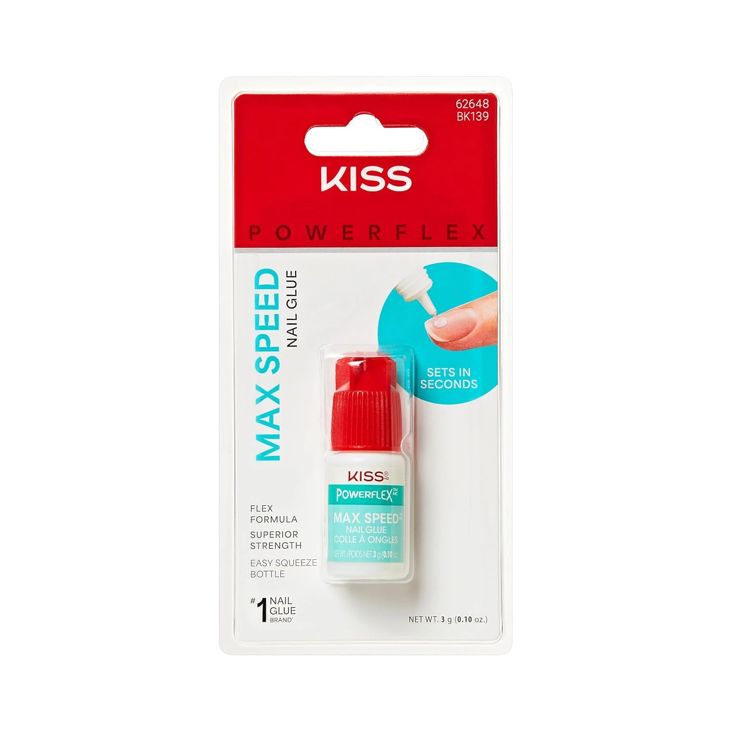 Nail glue for 3D bow charm application