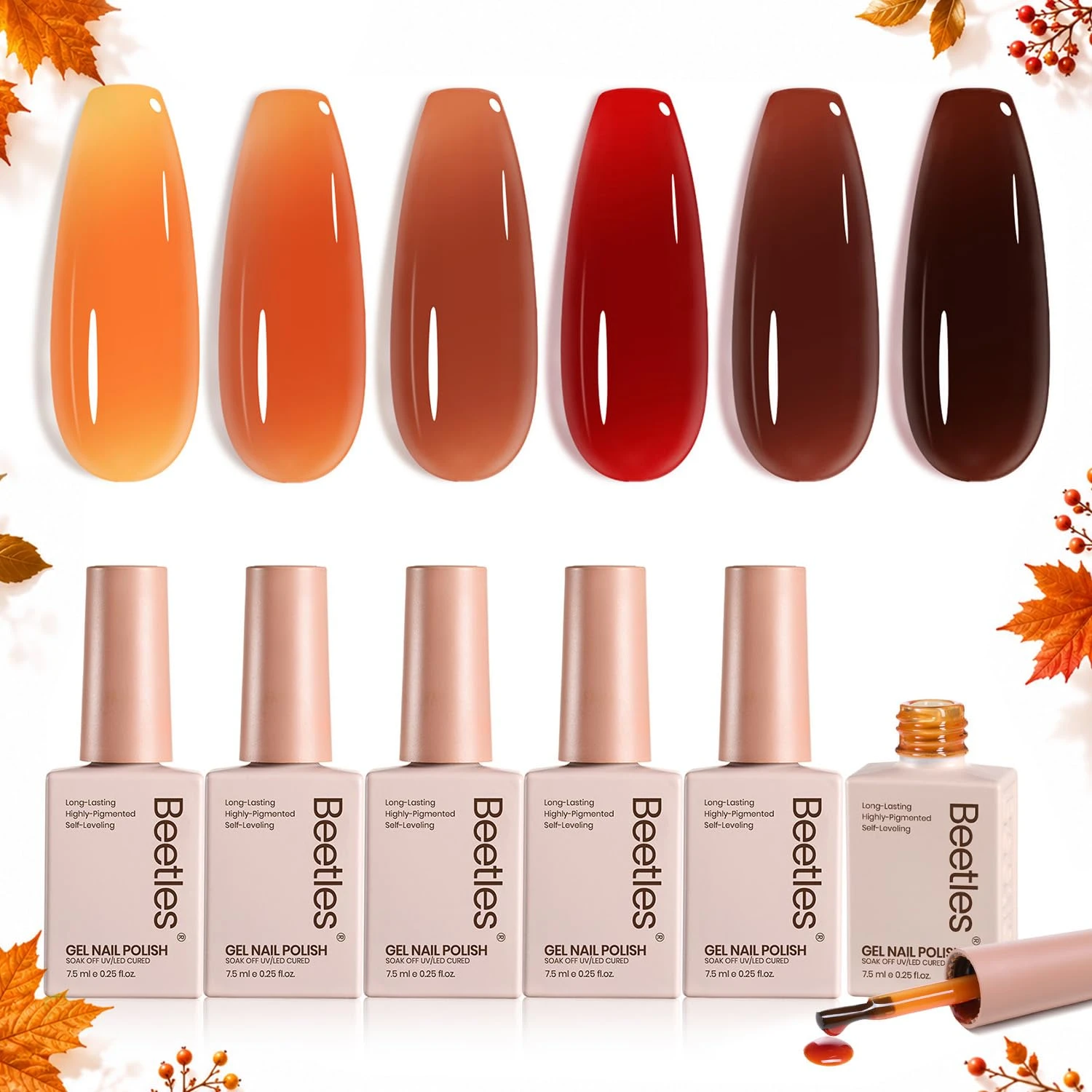 Tortoiseshell amber brown nail kit for classic back to school manicure