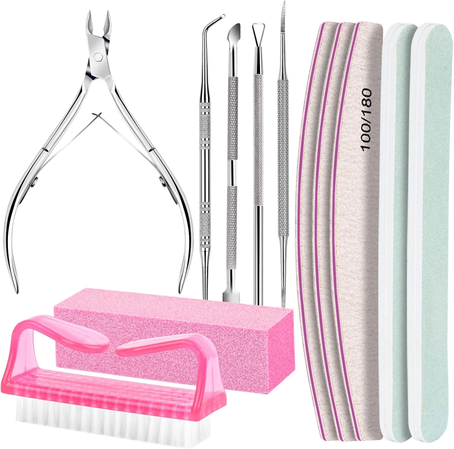 Women almond shape nail file kit for august gel nails