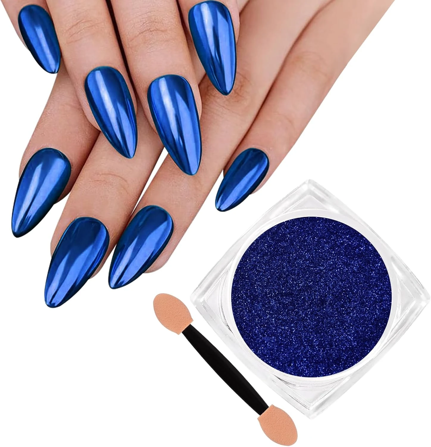Mermaid Nails Decoded: 16 Ocean-Inspired Sets for 2026 42 Women blue chrome fusion powder for mermaid nails