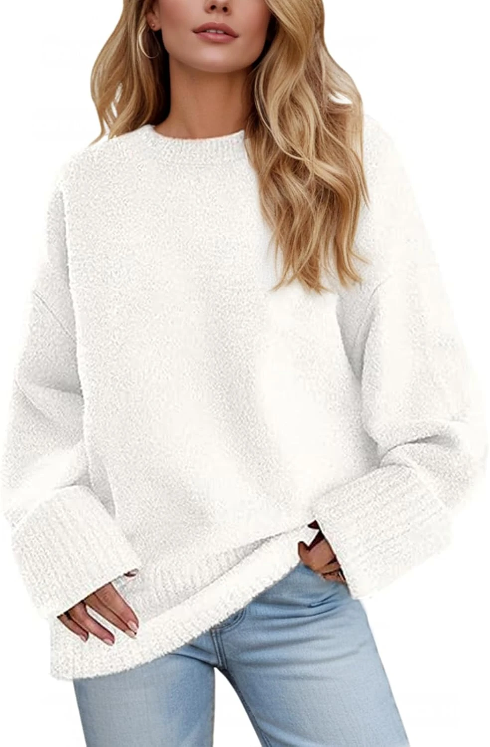 White Sweater Outfits: 16 Ways to Style the Piece That Goes With Everything 30 Chunky white knit sweater for puffer vest layered outfit