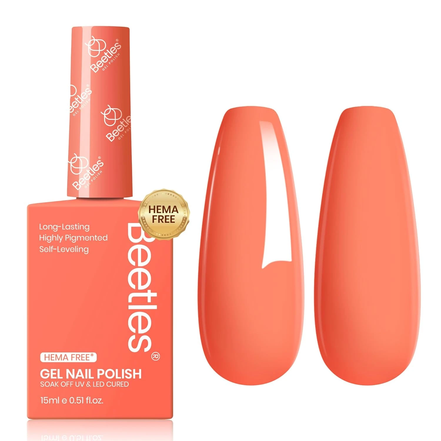 Women coral orange gel polish for swirl august nails