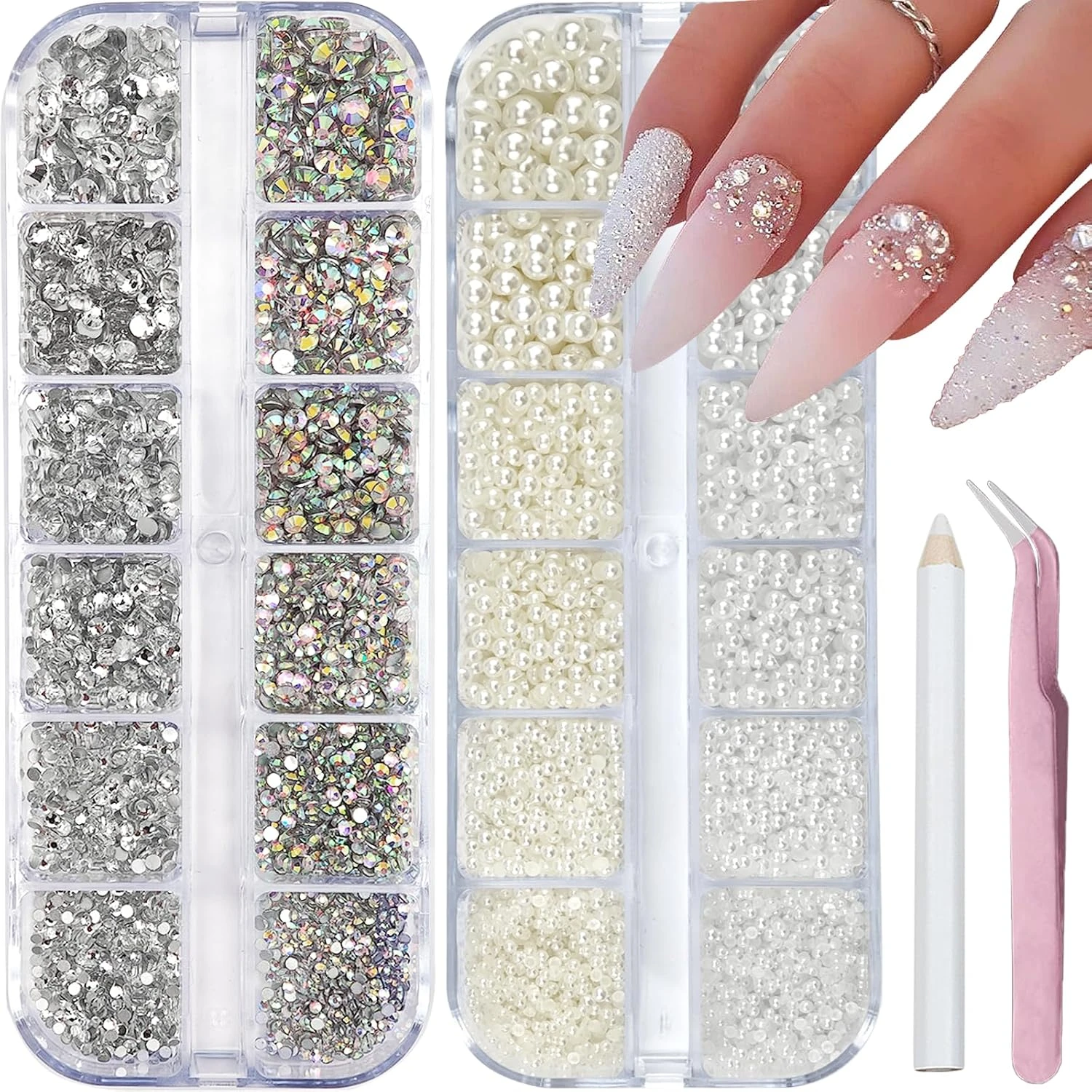 Mermaid Nails Decoded: 16 Ocean-Inspired Sets for 2026 46 Women ethereal pearl nail gems for mermaid accent nails