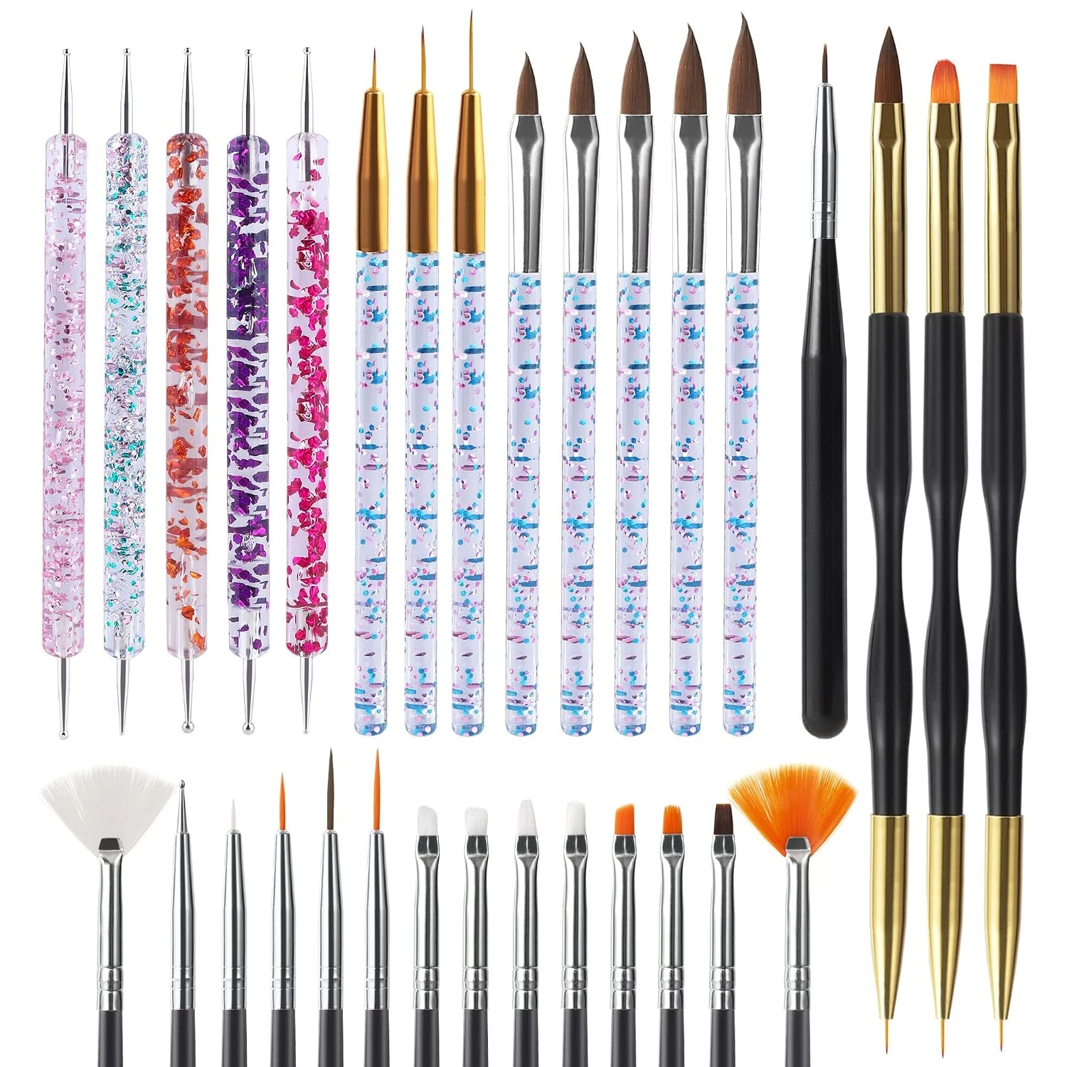 Butterfly Nails Explained: The Technique Plus 15 Designs for 2026 20 Women fine art nail brush set for blue butterfly wings