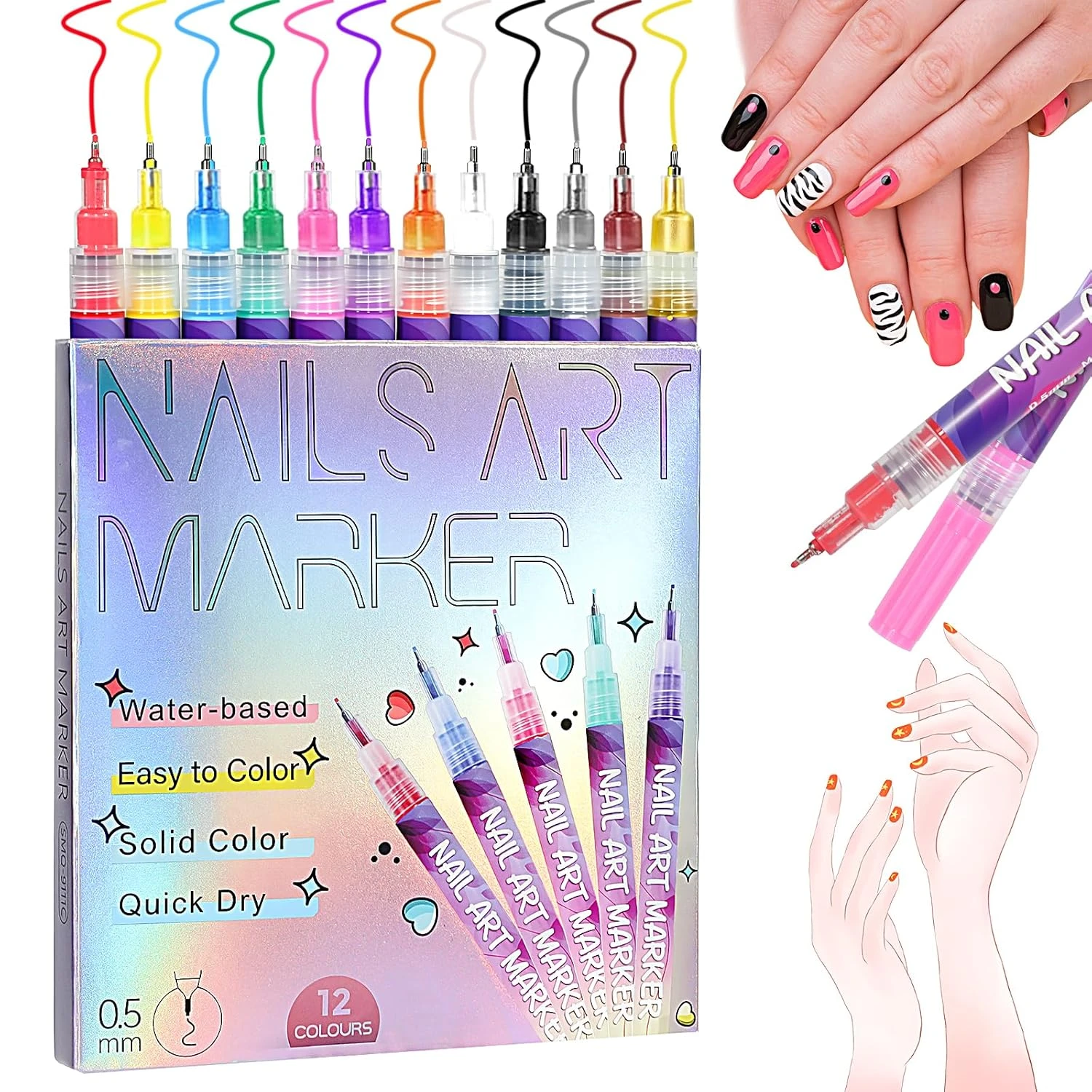 Cherry Nails Decoded: The Three Trends Hiding in One Name for 2026 4 Women fine detail nail art pen for micro cherry nails