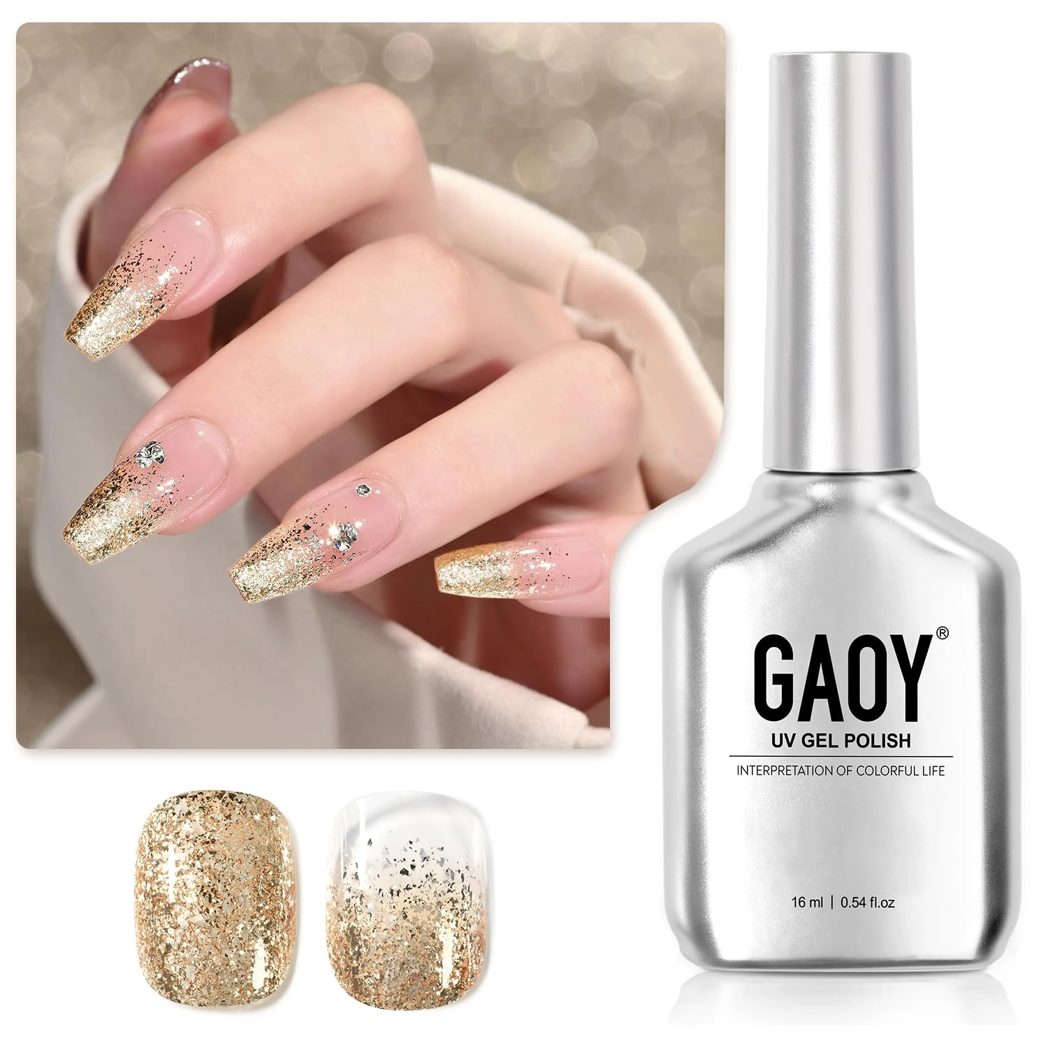 Graduation Nails Worth 40 Photos: 16 Sets to Try in 2026 47 Women gold shimmer top coat gel for champagne nails