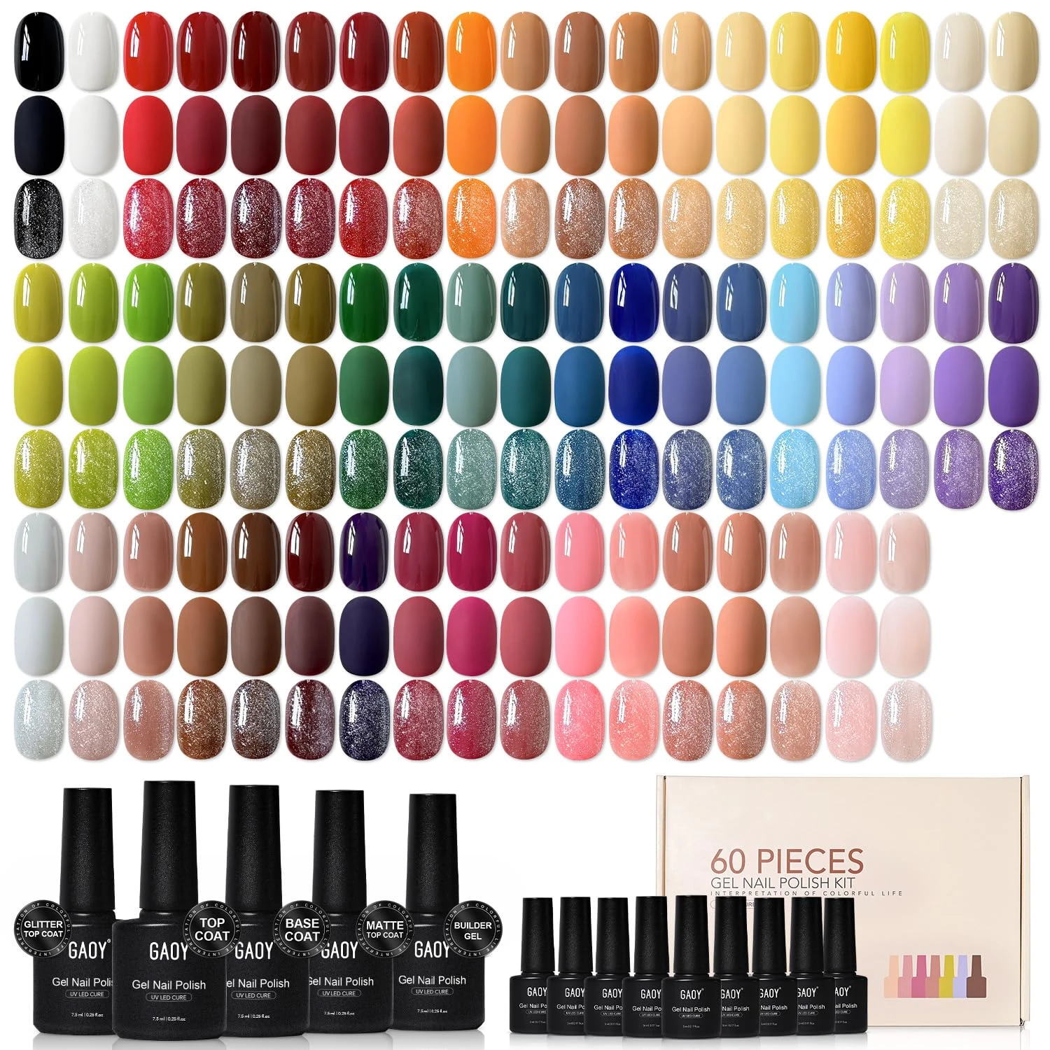 Women multi color gel polish set for august themed nails
