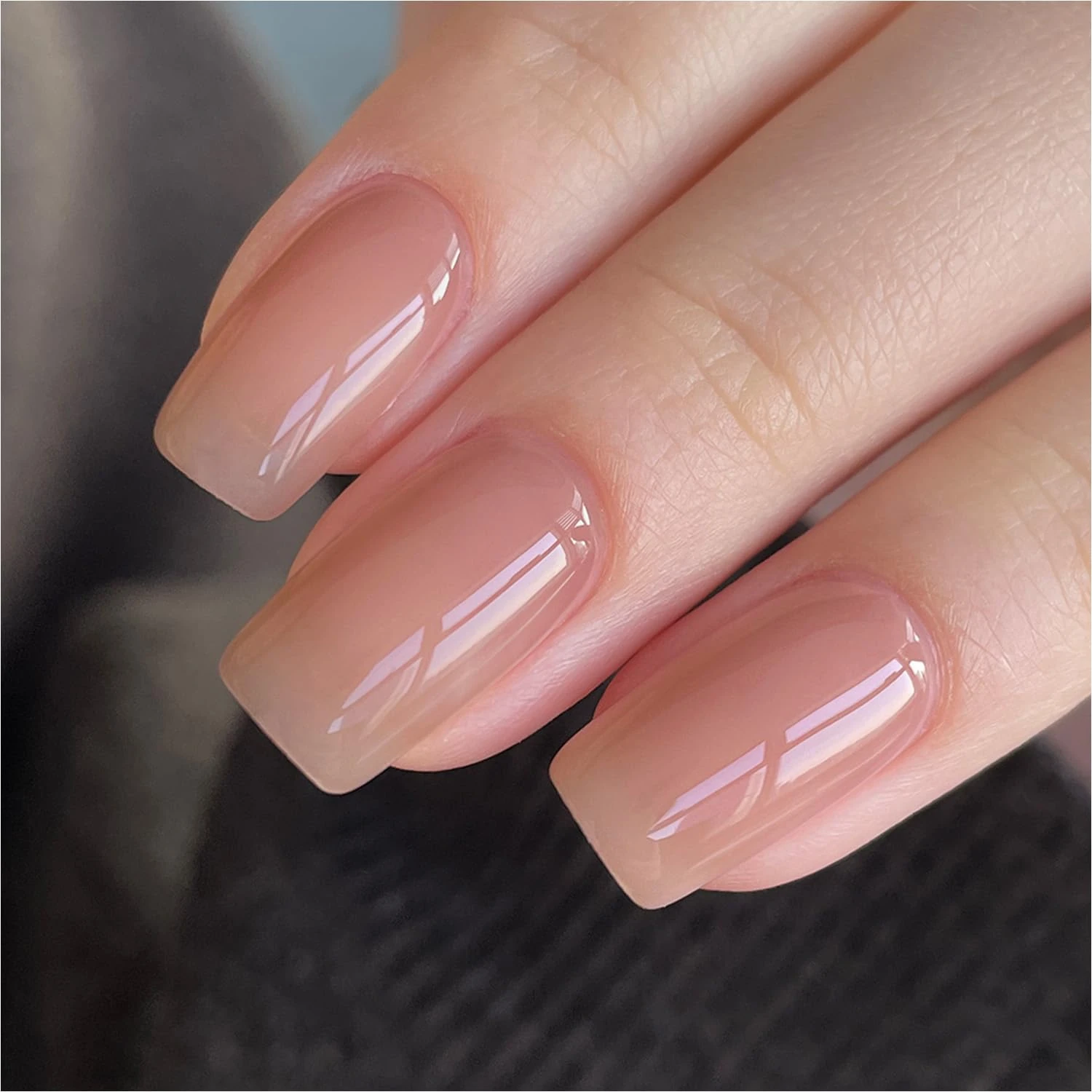Engagement Nails for Every Ring Selfie: 16 Sets Worth the Wait in 2026 26 Women peachy nude gel polish for warm engagement nails