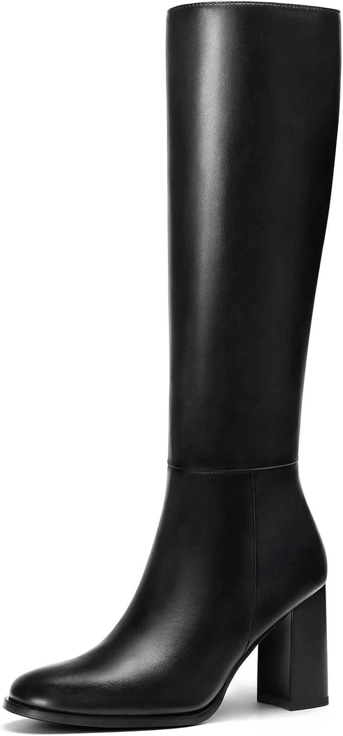 White Sweater Outfits: 16 Ways to Style the Piece That Goes With Everything 36 Tall knee high black boots for white sweater dress outfit