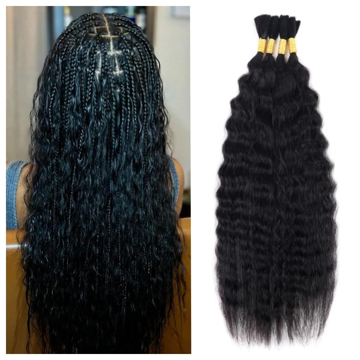 Box Braids for Every Face and Length: 14 Styles Worth Booking in 2026 34 Women wavy curled braiding hair for goddess box braids