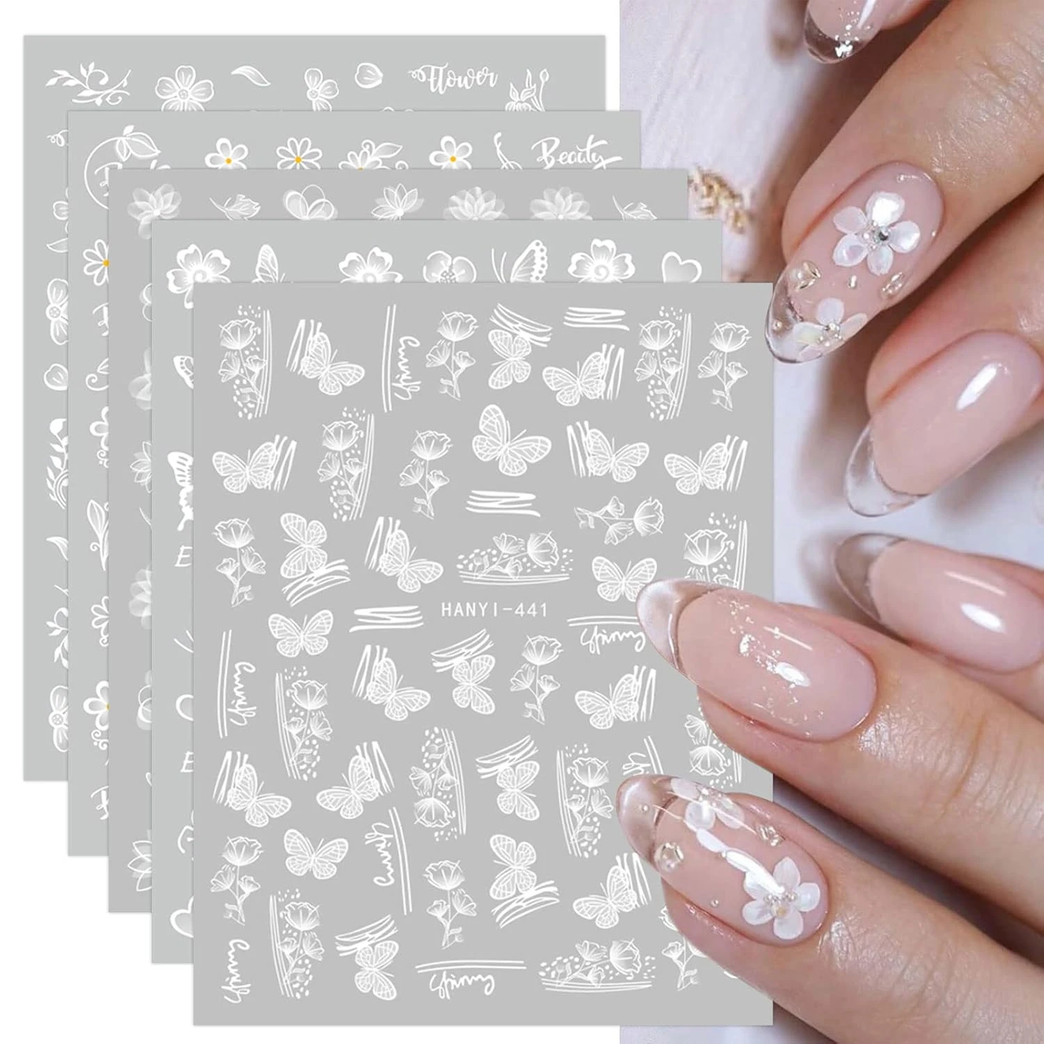 Butterfly Nails Explained: The Technique Plus 15 Designs for 2026 35 Women white butterfly nail stickers for ombre nails
