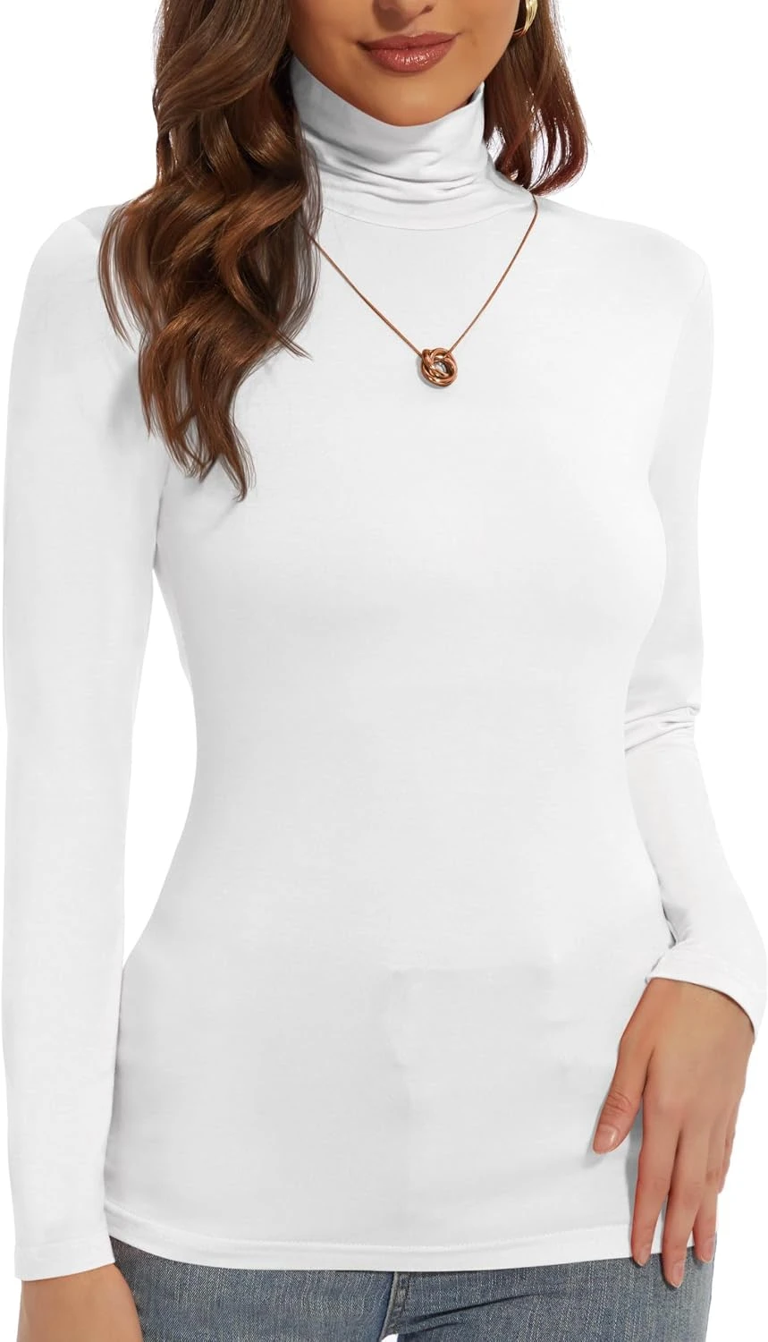 White Sweater Outfits: 16 Ways to Style the Piece That Goes With Everything 2 Fitted white turtleneck sweater for dark denim outfit