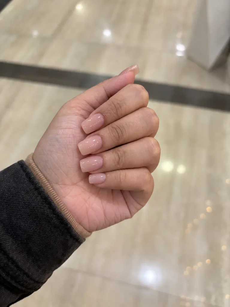 Back to School Nail Designs That Pass the Dress Code (and the First Week) 1 Soft Nude Squoval set